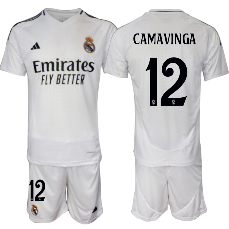 Men 2024-2025 Club Real Madrid home White #12 Soccer Jersey->real madrid jersey->Soccer Club Jersey